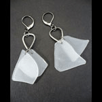 Translucent tumbled glass earrings